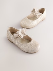 Gold Glitter Butterfly Strap Occasion Shoes - Image 1 of 6