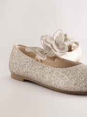 Gold Glitter Butterfly Strap Occasion Shoes - Image 3 of 6