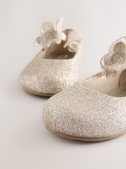 Gold Glitter Butterfly Strap Occasion Shoes - Image 4 of 6