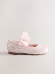 Pink Glitter Butterfly Strap Occasion Shoes - Image 2 of 6