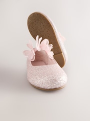 Pink Glitter Butterfly Strap Occasion Shoes - Image 3 of 6