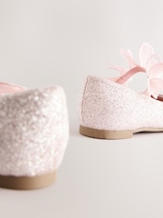 Pink Glitter Butterfly Strap Occasion Shoes - Image 6 of 6