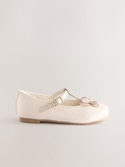 Ivory Butterfly Satin Bridesmaid T-Bar Occasion Shoes - Image 2 of 6