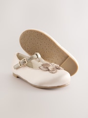 Ivory Butterfly Satin Bridesmaid T-Bar Occasion Shoes - Image 3 of 6