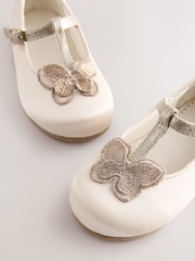 Ivory Butterfly Satin Bridesmaid T-Bar Occasion Shoes - Image 4 of 6