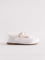 White Butterfly Satin Bridesmaid T-Bar Occasion Shoes - Image 2 of 5