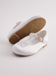 White Butterfly Satin Bridesmaid T-Bar Occasion Shoes - Image 3 of 5