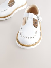 White Standard Fit (F) T-Bar Shoes - Image 3 of 5