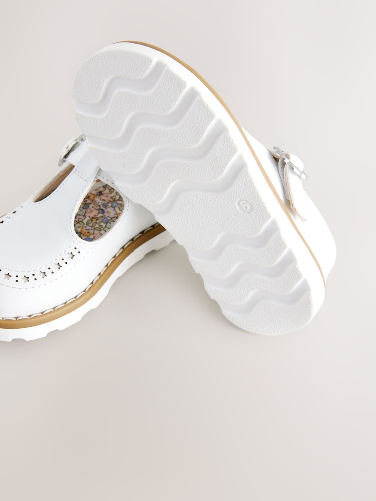 White Standard Fit (F) T-Bar Shoes - Image 5 of 5