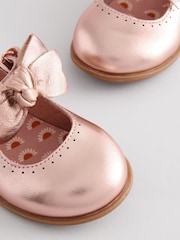 Gold Bow Leather Touch Fastening Shoes - Image 4 of 4