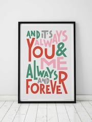 Sketchbook Design Multi You and Me Always and Forever - Black A4 Frame - Image 1 of 4