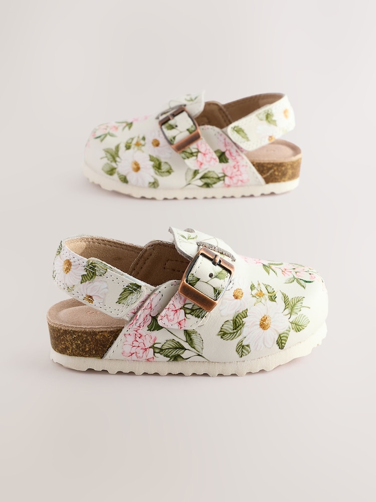 Floral Leather Clogs - Image 1 of 1
