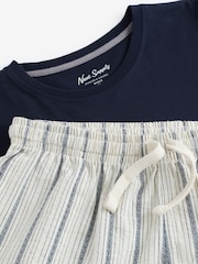 Navy Blue Stripe Woven Pyjamas Set - Image 12 of 13