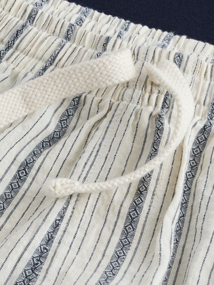 Navy Blue Stripe Woven Pyjamas Set - Image 13 of 13