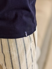 Navy Blue Stripe Woven Pyjamas Set - Image 5 of 13