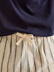 Navy Blue Stripe Woven Pyjamas Set - Image 6 of 13