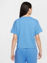 Nike Blue Sportswear Boxy 100% Cotton T-Shirt - Image 2 of 5