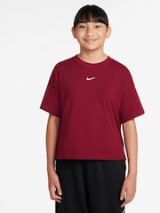 Nike College Grey Sportswear Boxy 100% Cotton T-Shirt - Image 1 of 3