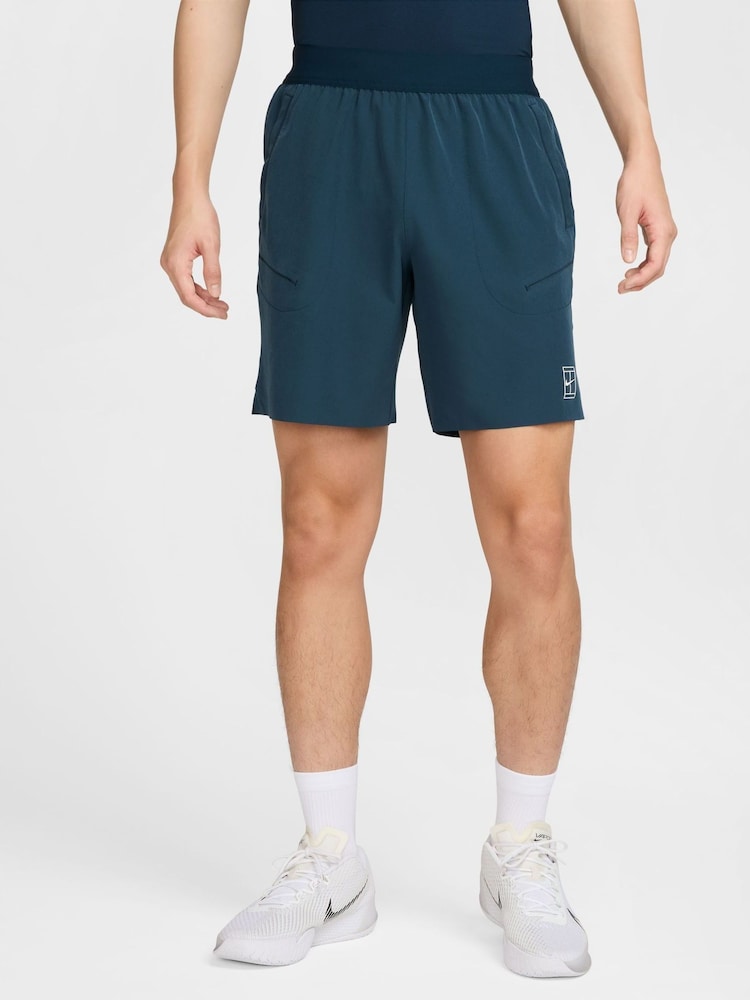 Nike Armory Navy Court Advantage Dri-FIT 8 inch Tennis Shorts - Image 1 of 7