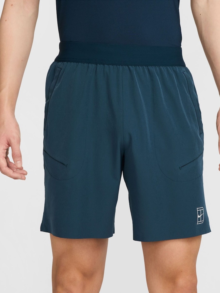 Nike Armory Navy Court Advantage Dri-FIT 8 inch Tennis Shorts - Image 3 of 7