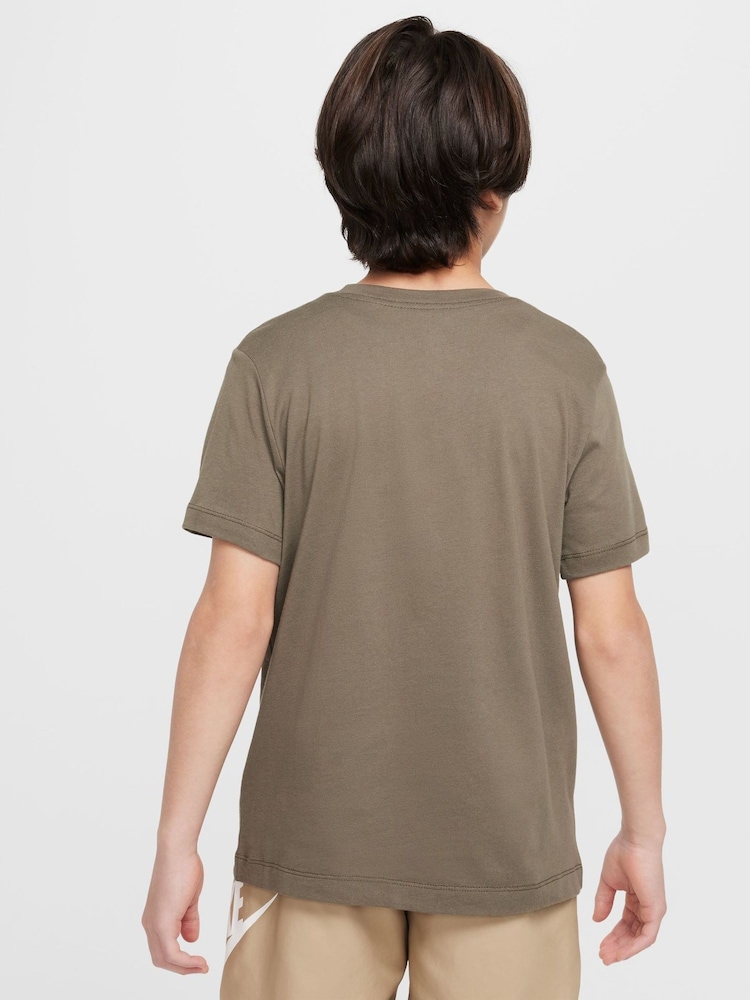 Nike Medium Olive Green HBR Logo 100% Cotton T-Shirt - Image 2 of 5