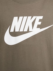 Nike Medium Olive Green HBR Logo 100% Cotton T-Shirt - Image 4 of 5