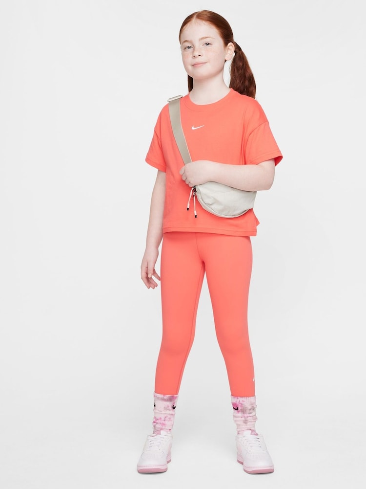 Nike Ember Red Sportswear Boxy 100% Cotton T-Shirt - Image 4 of 5