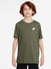 Medium Olive Green - Nike Club 100% Cotton T-Shirt - Image 2 of 3