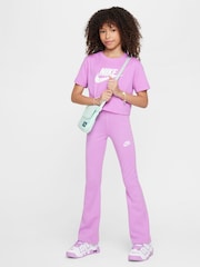 Nike Rush Lilac High Waisted Flared Leggings - Image 3 of 5