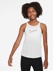 Nike White Dri-FIT One Classic Tank Vest Top - Image 1 of 3