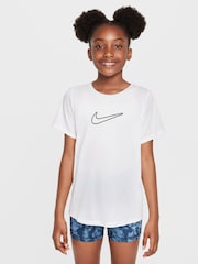 Nike Off White Dri-FIT One Fitted Short-Sleeve Top - Image 1 of 4