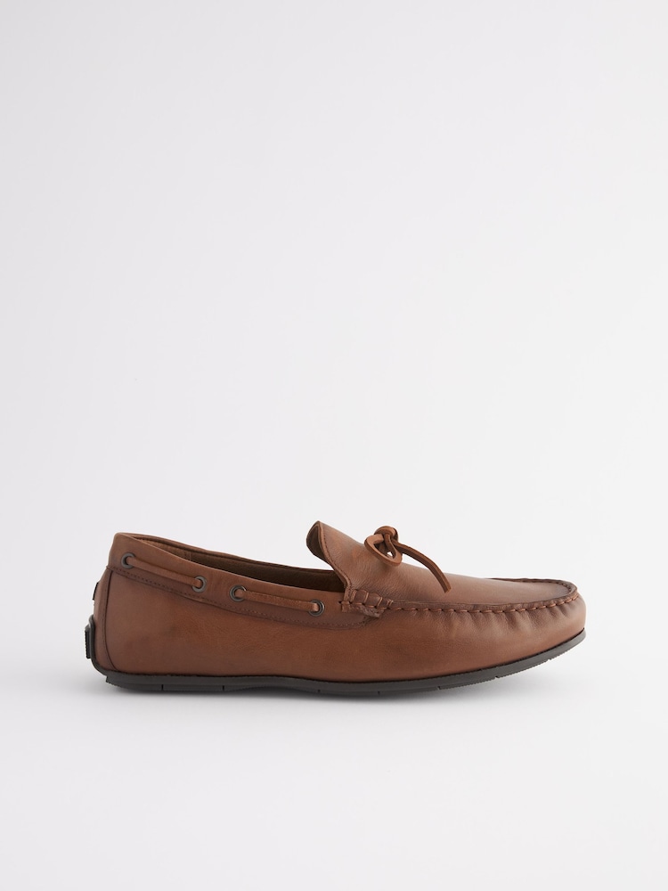 Tan Brown Leather Driver Shoes - Image 2 of 5 Tan Brown Leather Driver Shoes - Image 2 of 5