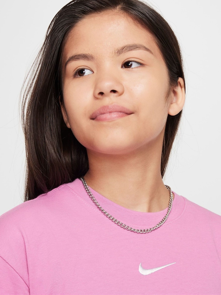 Nike Pink Sportswear 100% Cotton T-Shirt - Image 3 of 4