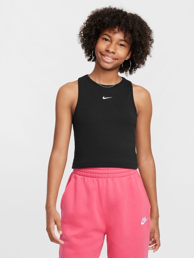 Nike Black Sportswear Ribbed Tank Top - Image 1 of 4