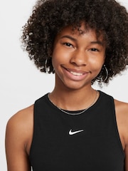 Nike Black Sportswear Ribbed Tank Top - Image 3 of 4