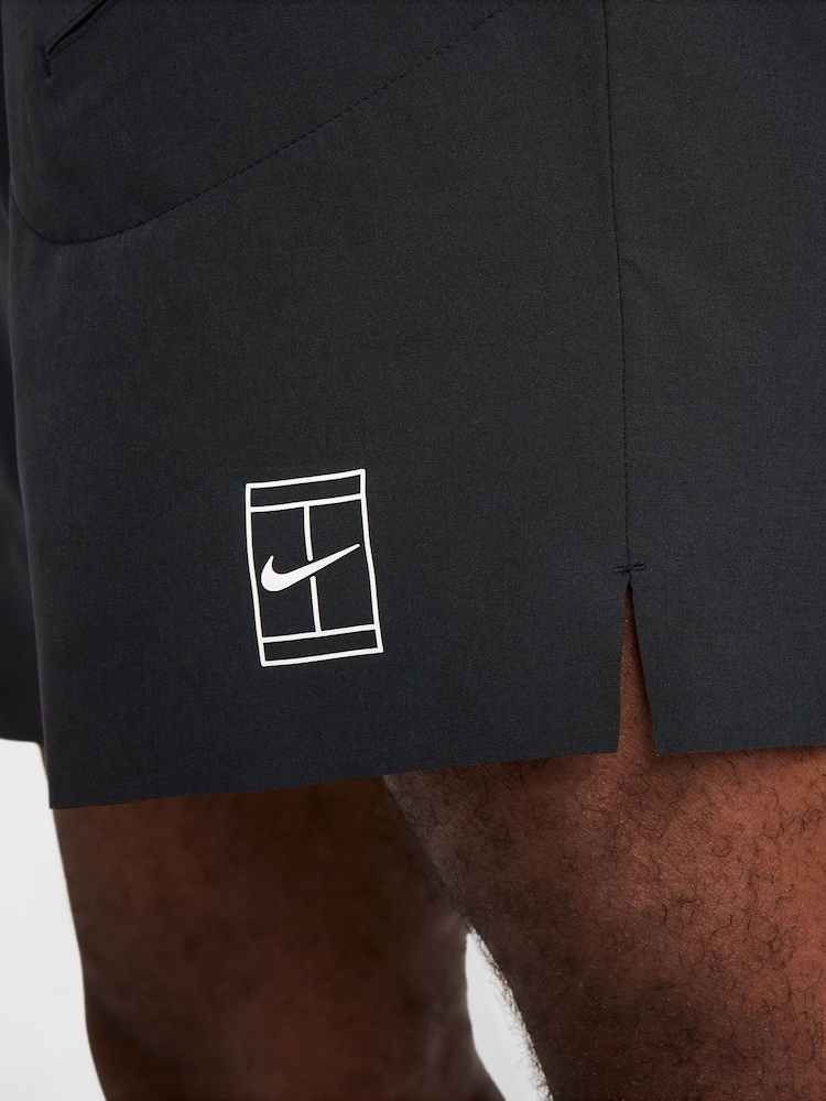 Nike Black Court Advantage Dri-FIT 8 inch Tennis Shorts - Image 7 of 7