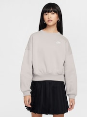 College Grey - Nike Club Fleece Boxy Crewneck Sweatshirt - Obrázok 1 z 3