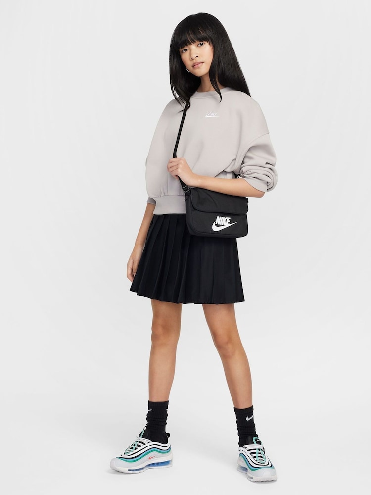 Nike College Grey Club Fleece Boxy Crewneck Sweatshirt - Image 4 of 5