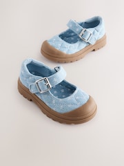 Denim Floral Chunky Mary Jane Shoes - Image 1 of 6