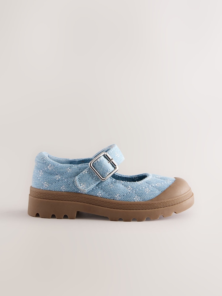 Denim Floral Chunky Mary Jane Shoes - Image 2 of 6