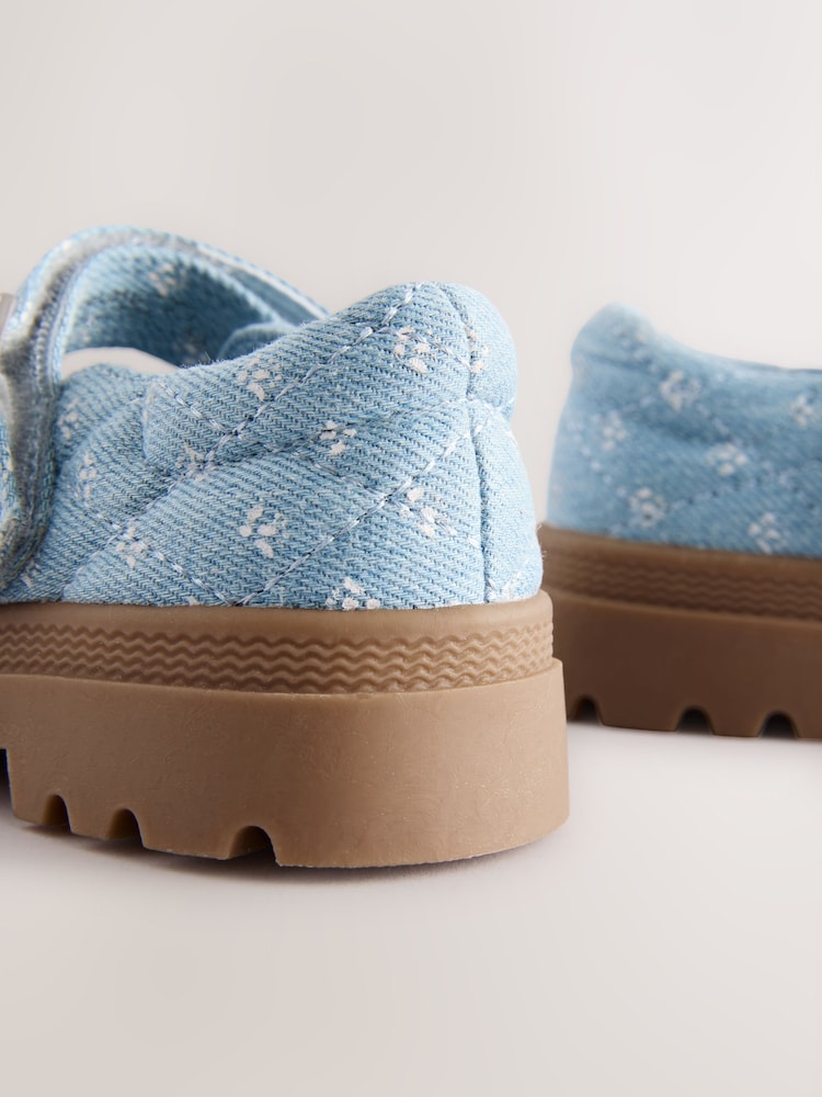 Denim Floral Chunky Mary Jane Shoes - Image 6 of 6