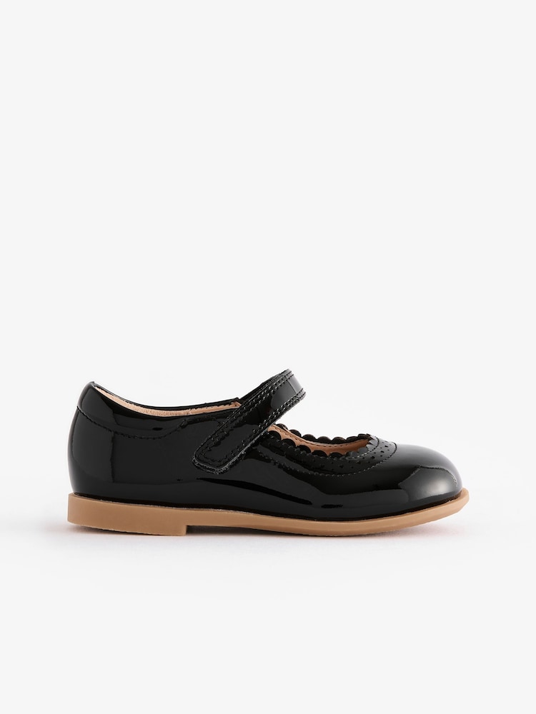 Schwarz - Brogue-Schuhe aus Leder mit Klettverschluss - Bild 2 von 6 Schwarz - Brogue-Schuhe aus Leder mit Klettverschluss - Bild 2 von 6