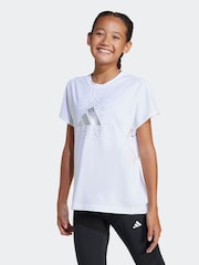 adidas White Winter Glam Metallic T-Shirt - Image 1 of 6