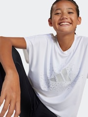 adidas White Winter Glam Metallic T-Shirt - Image 4 of 6