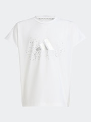 adidas White Winter Glam Metallic T-Shirt - Image 6 of 6
