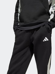 adidas Black Colour Block Fleece Joggers - Image 5 of 6