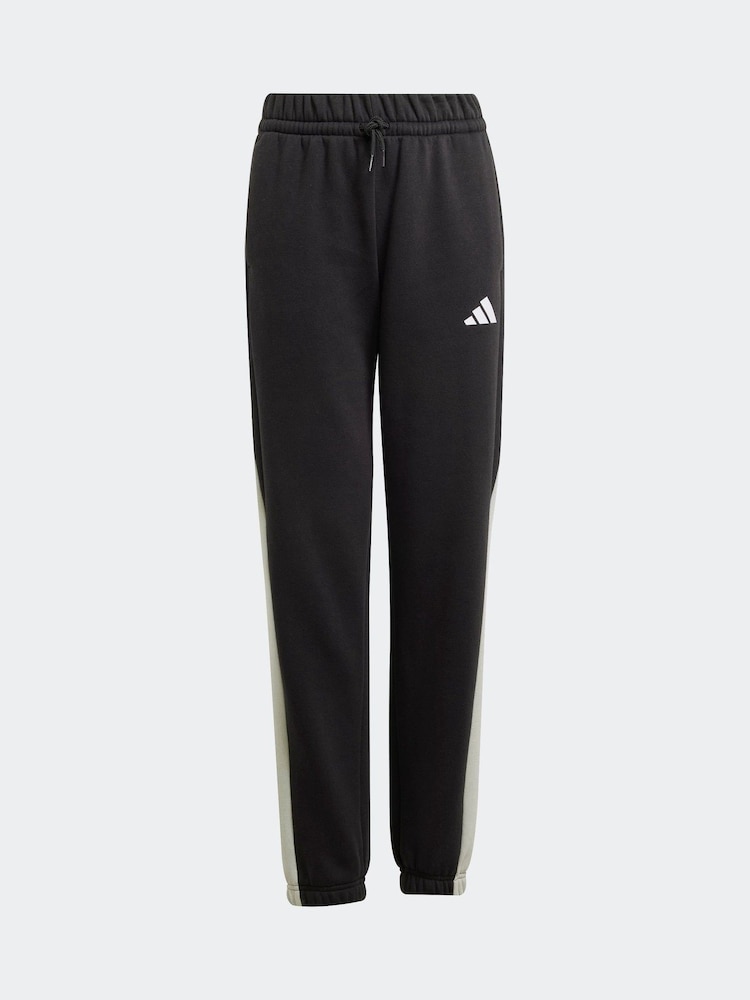 adidas Black Colour Block Fleece Joggers - Image 6 of 6