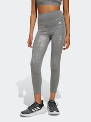 adidas Grey Optime Glam 7/8 Leggings - Image 1 of 7