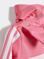 adidas Pink Essentials Tiberio 3 Stripe Hoodie and Legging Set - Image 4 of 7
