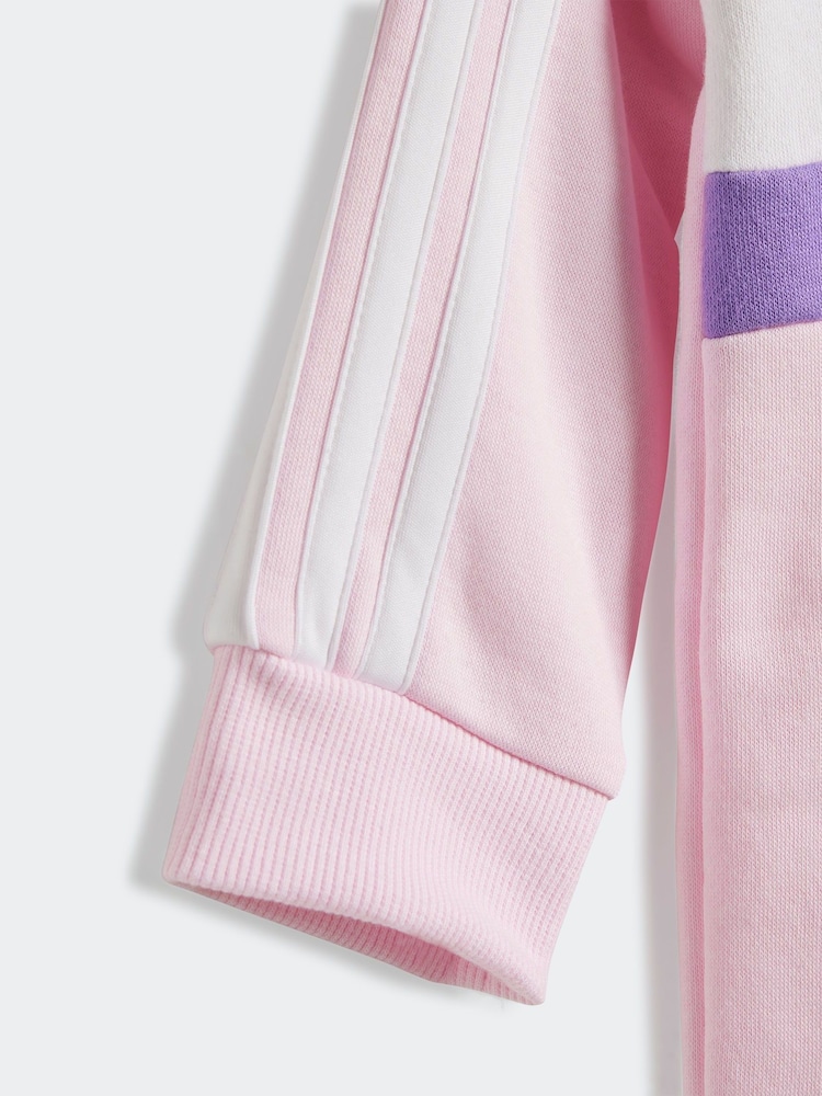 adidas Pink Essentials Tiberio 3 Stripe Hoodie and Legging Set - Image 5 of 7